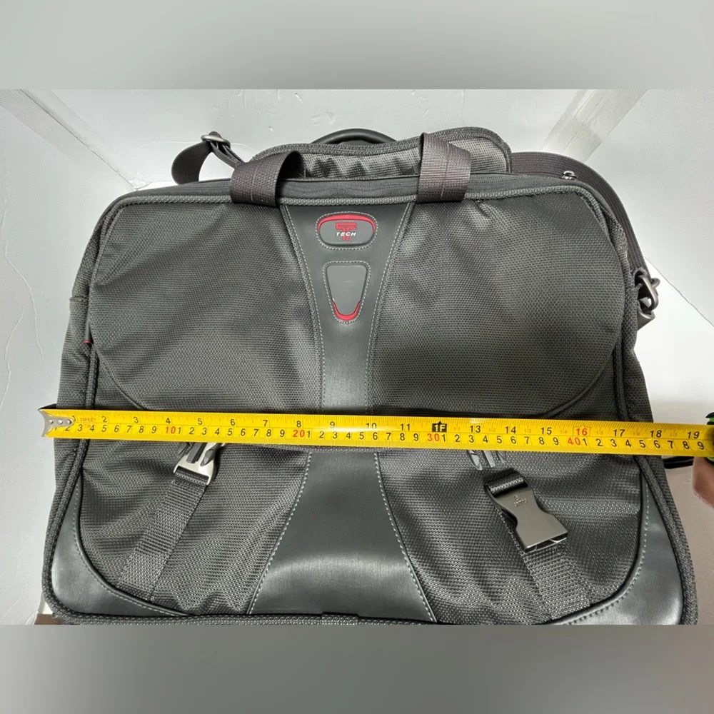 Tumi T-TECH Messenger Expandable Briefcase W/Strap Bag Black Nylon 5564 GRH